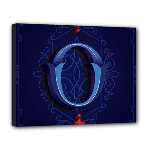 Marquis Love Dope Lettering Blue Red Alphabet O Canvas 14  X 11  by Mariart