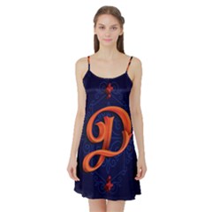 Marquis Love Dope Lettering Blue Red Orange Alphabet P Satin Night Slip by Mariart