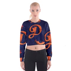 Marquis Love Dope Lettering Blue Red Orange Alphabet P Cropped Sweatshirt by Mariart