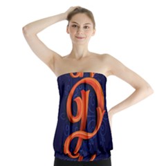 Marquis Love Dope Lettering Blue Red Orange Alphabet P Strapless Top by Mariart