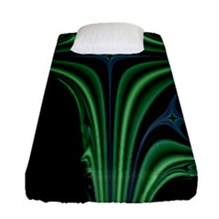 Line Light Star Green Black Space Fitted Sheet (single Size) by Mariart