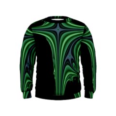 Line Light Star Green Black Space Kids  Sweatshirt