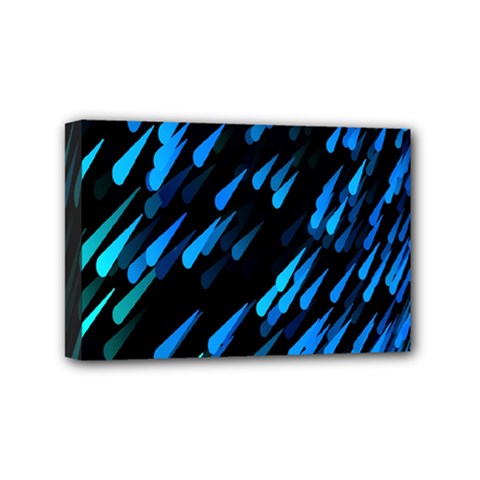 Meteor Rain Water Blue Sky Black Green Mini Canvas 6  X 4  by Mariart