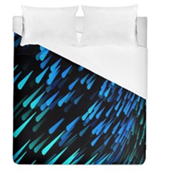 Meteor Rain Water Blue Sky Black Green Duvet Cover (queen Size) by Mariart