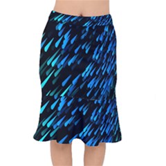 Meteor Rain Water Blue Sky Black Green Mermaid Skirt by Mariart