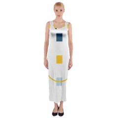 Plaid Arrow Yellow Blue Key Fitted Maxi Dress by Mariart