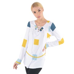 Plaid Arrow Yellow Blue Key Women s Tie Up Tee by Mariart