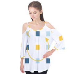 Plaid Arrow Yellow Blue Key Flutter Tees