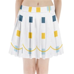 Plaid Arrow Yellow Blue Key Pleated Mini Skirt by Mariart