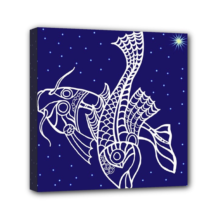 Pisces Zodiac Star Mini Canvas 6  x 6 