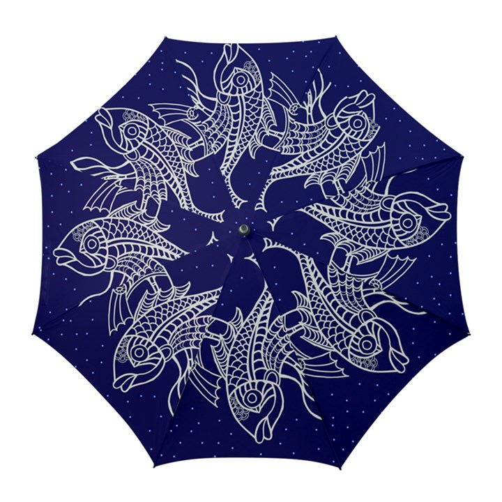 Pisces Zodiac Star Golf Umbrellas