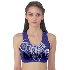 Pisces Zodiac Star Sports Bra by Mariart