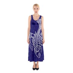 Pisces Zodiac Star Sleeveless Maxi Dress by Mariart