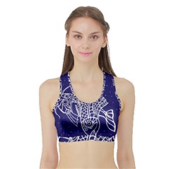 Pisces Zodiac Star Sports Bra With Border by Mariart