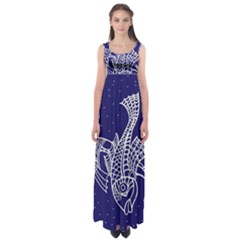 Pisces Zodiac Star Empire Waist Maxi Dress by Mariart