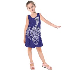 Pisces Zodiac Star Kids  Sleeveless Dress by Mariart