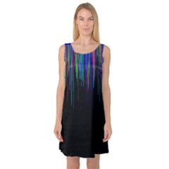 Rain Color Paint Rainbow Sleeveless Satin Nightdress by Mariart