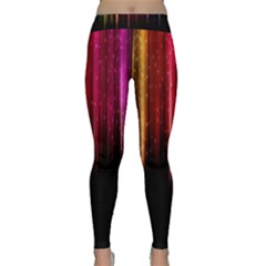 Rain Color Rainbow Line Light Green Red Blue Gold Classic Yoga Leggings by Mariart