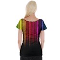 Rain Color Rainbow Line Light Green Red Blue Gold Women s Cap Sleeve Top View2