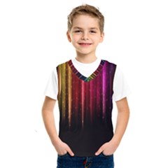 Rain Color Rainbow Line Light Green Red Blue Gold Kids  Sportswear by Mariart