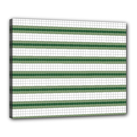 Plaid Line Green Line Horizontal Canvas 20  X 16  by Mariart