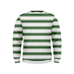 Plaid Line Green Line Horizontal Kids  Sweatshirt by Mariart