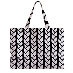 Ropes White Black Line Zipper Mini Tote Bag by Mariart