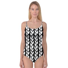 Ropes White Black Line Camisole Leotard  by Mariart