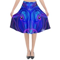 Sign Taurus Zodiac Flared Midi Skirt by Mariart