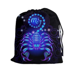 Sign Scorpio Zodiac Drawstring Pouches (xxl) by Mariart