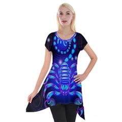 Sign Scorpio Zodiac Short Sleeve Side Drop Tunic by Mariart