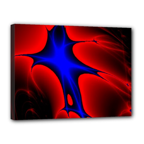 Space Red Blue Black Line Light Canvas 16  X 12  by Mariart