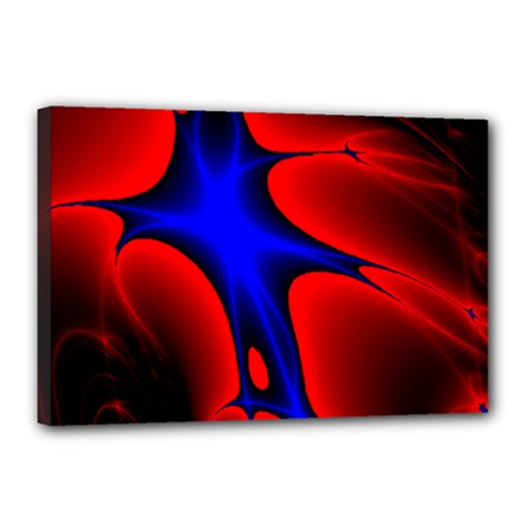 Space Red Blue Black Line Light Canvas 18  X 12  by Mariart