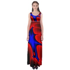 Space Red Blue Black Line Light Empire Waist Maxi Dress by Mariart