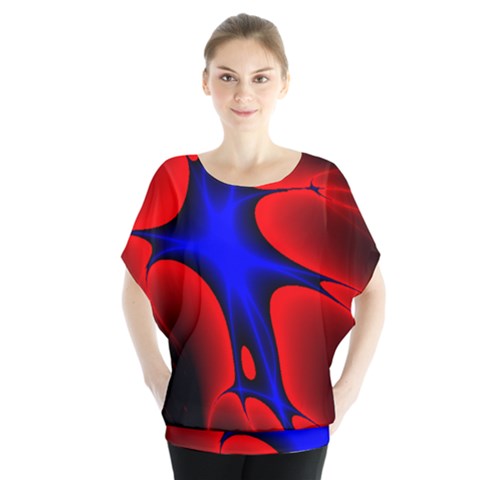 Space Red Blue Black Line Light Blouse by Mariart