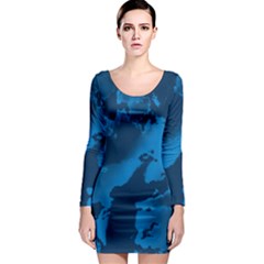 Sky Long Sleeve Bodycon Dress by ValentinaDesign