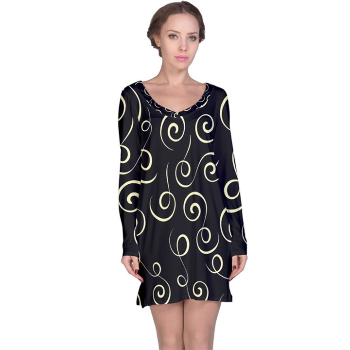 Pattern Long Sleeve Nightdress