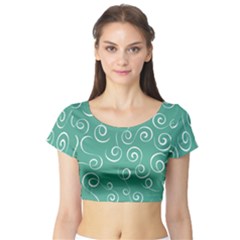 Pattern Short Sleeve Crop Top (tight Fit)