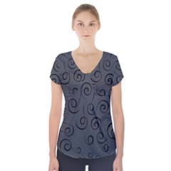 Pattern Short Sleeve Front Detail Top