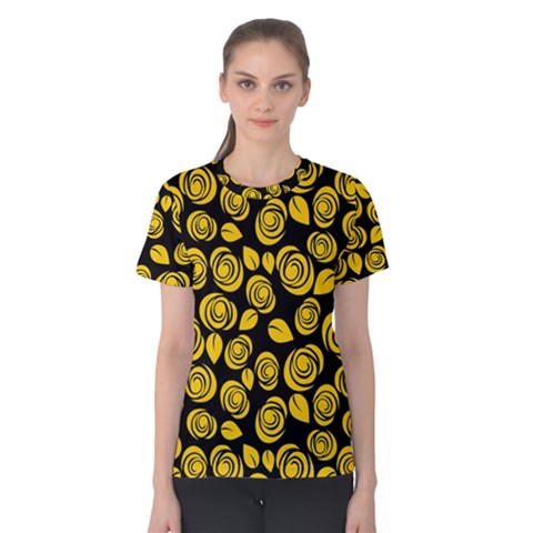 Floral Pattern Women s Cotton Tee by ValentinaDesign