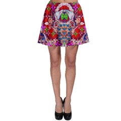 Hawaiian Poi Cartoon Dog Skater Skirt