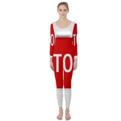 Stop Sign Long Sleeve Catsuit by Valentinaart