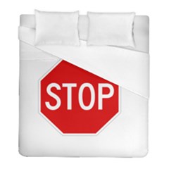 Stop Sign Duvet Cover (full/ Double Size) by Valentinaart