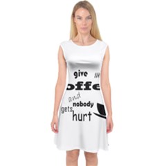 Give Me Coffee And Nobody Gets Hurt Capsleeve Midi Dress by Valentinaart