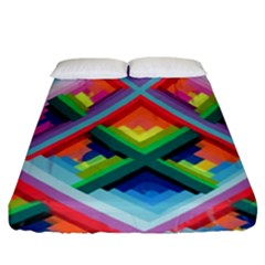 Rainbow Chem Trails Fitted Sheet (king Size) by Nexatart