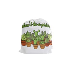 Cactus - Dont Be A Prick Drawstring Pouches (small)  by Valentinaart