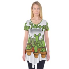 Cactus - Dont Be A Prick Short Sleeve Tunic  by Valentinaart