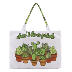 Cactus - Dont Be A Prick Medium Tote Bag by Valentinaart