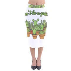 Cactus - Dont Be A Prick Velvet Midi Pencil Skirt by Valentinaart