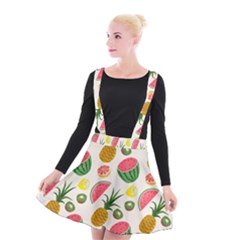 Fruits Pattern Suspender Skater Skirt by Nexatart